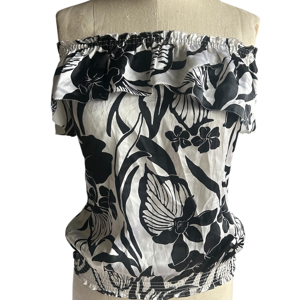 Off shoulder silk blouse